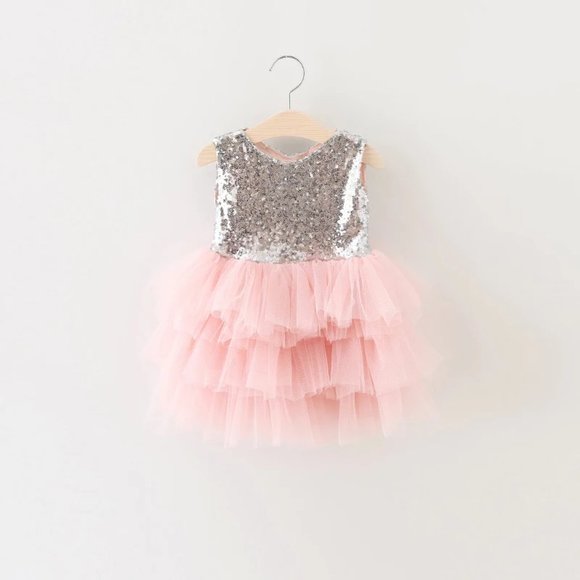 Frozen Wonderland Snowflakes Girl Outfit Clothes Dress New Year Sequin Tulle - Picture 6 of 9